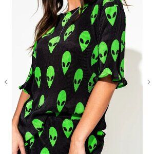 Dressed in Lala Grunge Girl Plisse Set in Homesick TOP ONLY Size Large